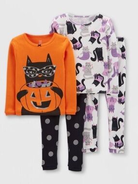 CARTER’S 4 PC GIRLS KITTY PAJAMA SET - VARIOUS SIZES (NEW WITH TAGS)